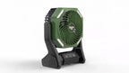 Camping Fan 20000mAh Battery LED Light 4-Speed Brushless Motor 180 Degree Oscillation 22-26H Runtime Portable Rechargeable Outdoor Fan for Camping Hiking Picnic Emergency Power Outage Green