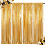 Sequin Curtains Backdrop 4 & 6 Panels 2x8FT - Shimmer Glitter Party Backdrop Curtain for Wedding Birthday Bachelorette Photo Booth, 25 Colors Reusable Event Decoration