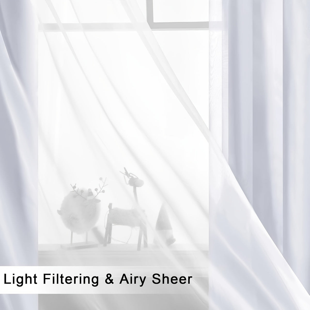 Double Layer Blackout Curtains with Sheer Overlay 2 Panels - Grommet Top Thermal Insulated Mix & Match Window Drapes with Tiebacks for Bedroom Living Room, All Season