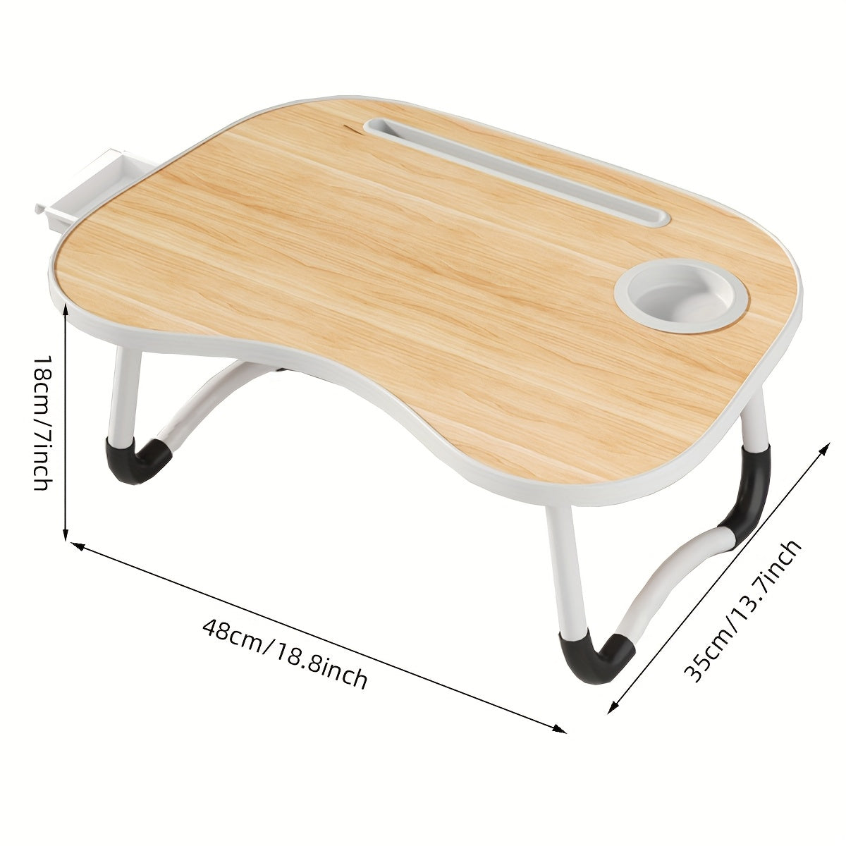 Portable Foldable Laptop Bed Table – Lap Desk with Cup Holder, Tablet & Card Slot, USB Option, for Bed Sofa Floor, Eating Reading Writing, 11 Styles