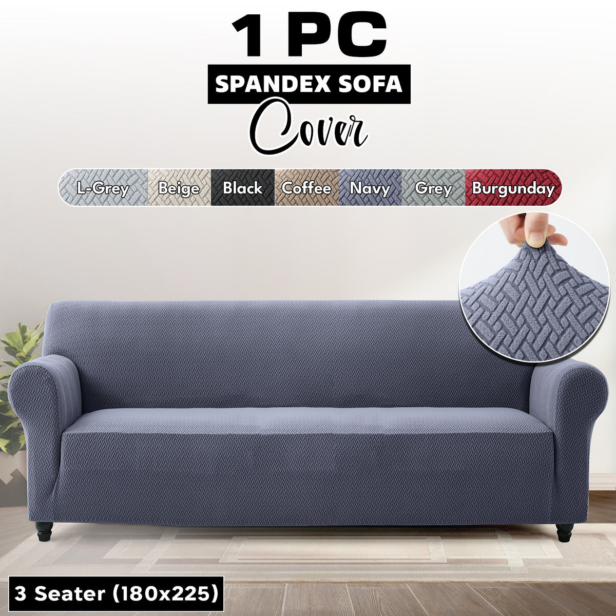 Stretch Spandex Sofa Cover 1 2 3 Seater Elastic Couch Slipcover Anti-Scratch Pet-Friendly Machine Washable Furniture Protector Holiday Gift