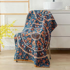 Printed Cotton Bath Towel 31x63 Inch - Soft Quick-Dry Absorbent 100% Cotton Towel, No Pilling No Shedding, Boho Patterns for Home and Beach Use