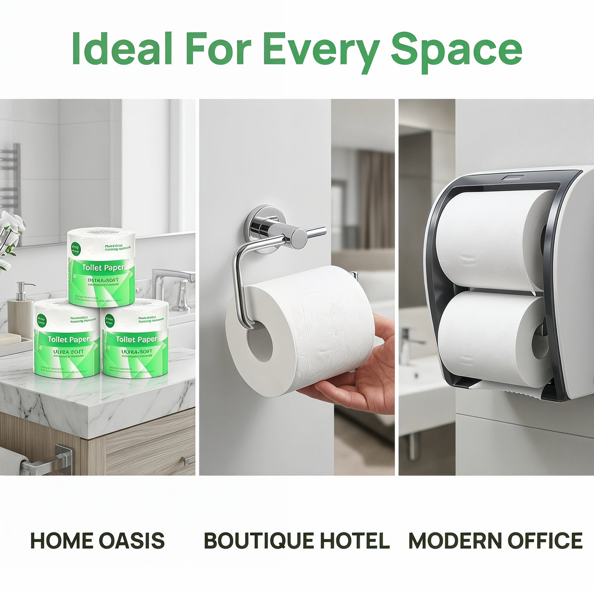 3-Ply Ultra Soft Toilet Paper Bulk 12 or 24 Rolls, Thick Bathroom Tissue, Strong Absorbent Individually Wrapped Toilet Tissue Rolls for Home Hotel Office Restroom