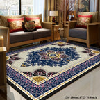 Persian Boho Area Rug Ethnic Style – Non-Slip Non-Shedding Absorbent Carpet for Living Room Bedroom, Baby Blue & Mixed Colorways, 4x6 ft