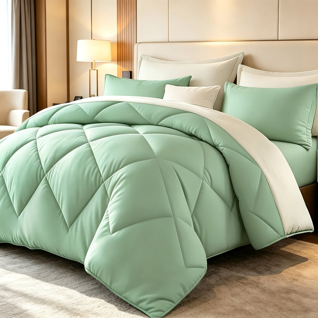Diamond Pattern Quilt Bedding Set with Pillowcases 2/3 Piece – Soft Breathable Lightweight Comforter Twin Queen King 30+ Colors