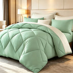 Diamond Pattern Quilt Bedding Set with Pillowcases 2/3 Piece – Soft Breathable Lightweight Comforter Twin Queen King 30+ Colors