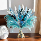 50-Piece Pampas Grass & Dried Flower Bouquet Set – Boho Reed Feather Mix for Wedding Decor, Living Room Arrangement & Nordic Photo Props