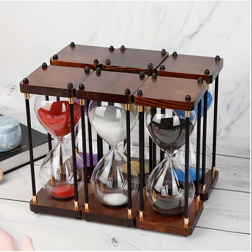 Decorative Hourglass Timer 60 Minute with Wooden Frame - Large Sand Timer for Kitchen Cooking, Home Office Bedroom Decor, Unique Gift for Birthday, Valentine's Day & Holidays