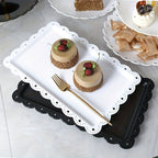 Tiered Dessert Display Stand 6 Piece Set Three-Tier Two-Tier Shelf and Dessert Tray for Birthday Party Tea Party Cupcake Cake Serving Pink White