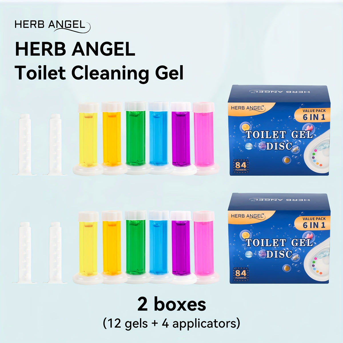 Toilet Cleaning Gel Stamp Air Freshener & Deodorizer 6 Fragrances – Long-Lasting Lavender, Ocean, Jasmine, Lemon, Gardenia & Carnation Toilet Bowl Cleaner Gel for Bathroom 1 Box / 2 Boxes