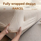 Jacquard Elastic Sofa Cover – Modern Artistic Slip-Resistant Couch Slipcover | All-Season Polar Fleece Furniture Protector for Living Room, Office & Bedroom | Includes Free Pillow Cover | 1-4 Seater