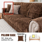 Plush Sofa Cover Faux Rabbit Fur Non-Slip, Thickened Quilted Sofa Cushion Cover Machine Washable, Warm Breathable Pet-Friendly Couch Pad for Living Room, Bedroom & Office
