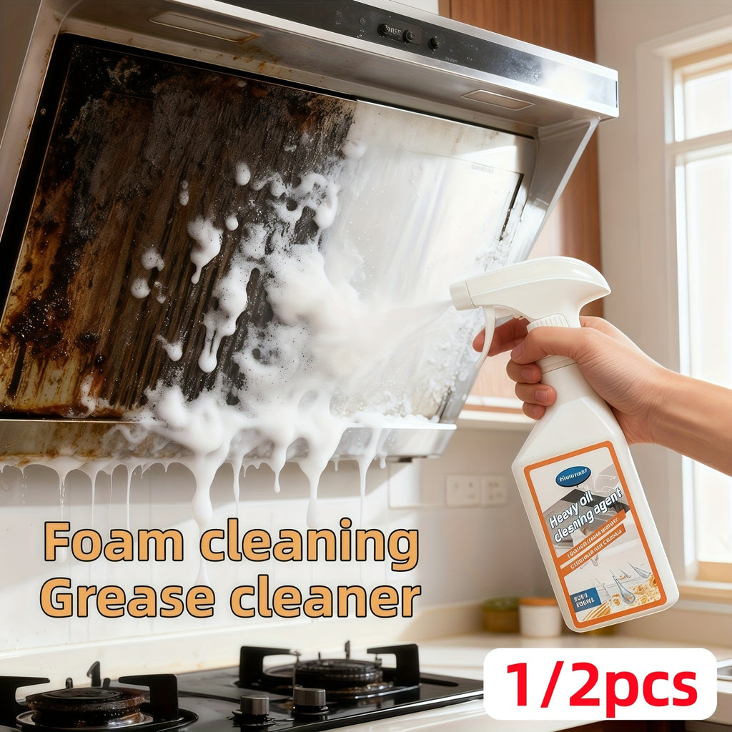 Heavy-Duty Kitchen Degreaser Foam Cleaner 10.14oz - Lemon Scent Grease & Oil Remover for Stoves, Ovens & Grills, Citric Acid & Coconut Oil Formula, Deep Foam Cleaning Action