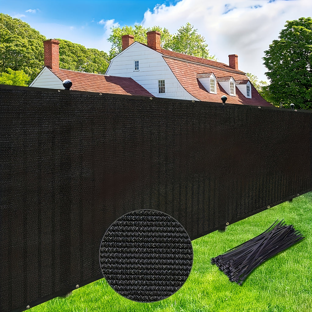 Fence Privacy Screen Multi-Size Heavy Duty HDPE Outdoor Shade Cloth with Cable Zip Ties – 4 5 6 7 8 ft Wide, 15–50 ft Long, Black