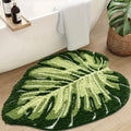 Leaf Print Thick Plush Bathroom Mat – Anti-Slip, Machine Washable & Water Absorbent Bath Rug for Shower, Bathtub & Sink | 24”x31.5”