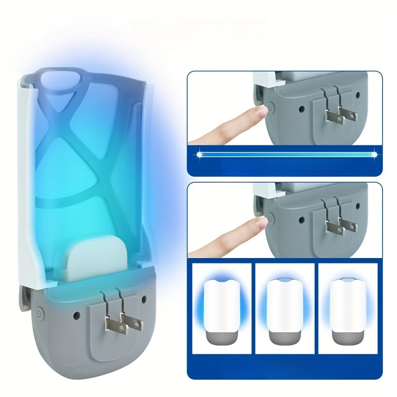 UV Sticky Trap Mosquito Killer Lamp Plug-In Indoor Bug Zapper with 10 Replacement Sticky Films Blue-Purple Light Non-Toxic Odorless Fly Insect Trap for Home Bedroom Kitchen Office