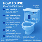 Cute Whale Toilet Tank Cleaner – Automatic Blue Freshener & Deodorizer Tablets, 1200 Flushes, Pine Scent, Fun Bathroom Accessory for Ceramic Toilets – Drop-In Tank Toilet Cleaning Tablet