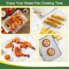 Stainless Steel Baking Sheet with Rack Set – Oven & Dishwasher Safe Cookie Pan with Cooling Rack for Healthy Baking, Roasting & Christmas Cookies