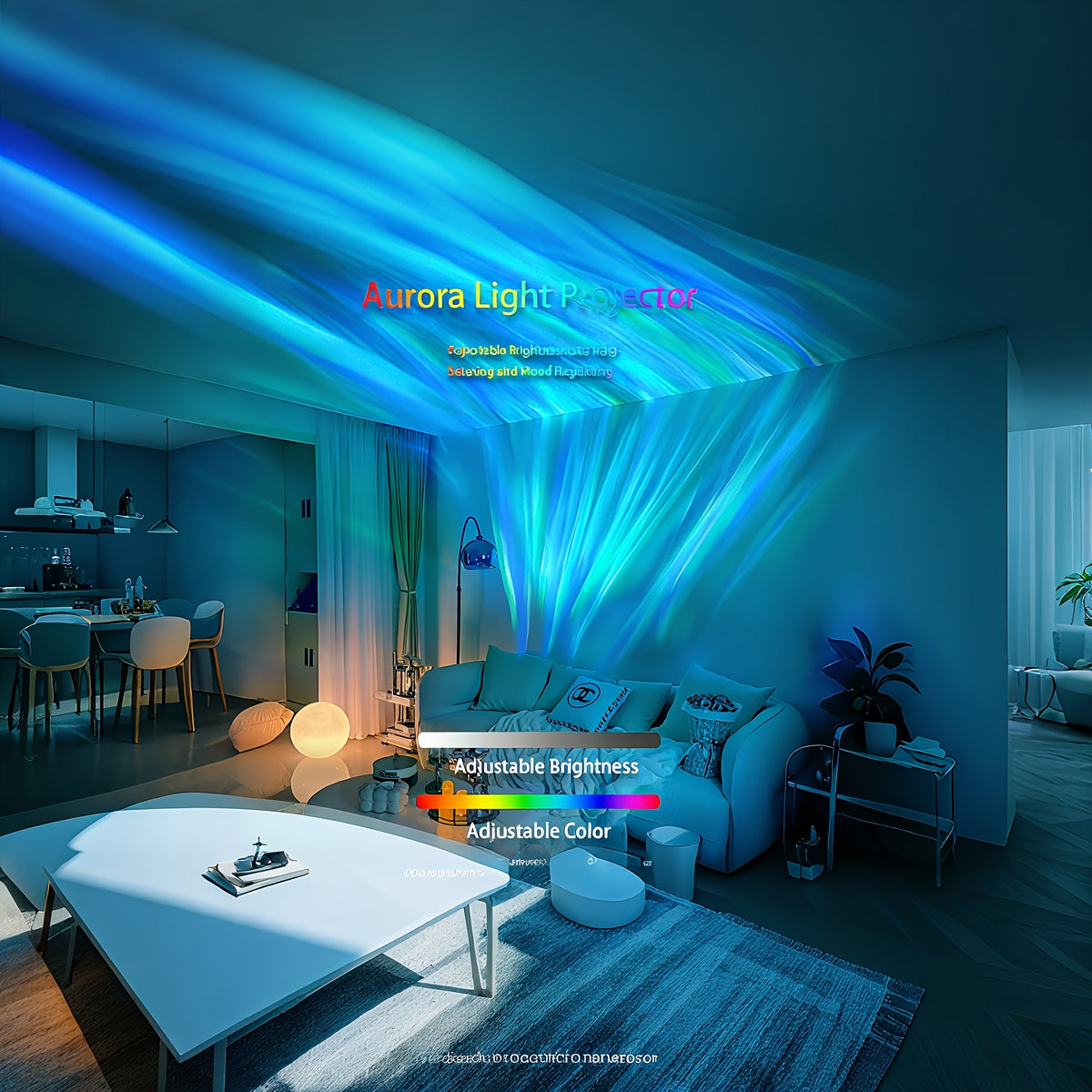 Aurora Galaxy Projector Night Light 16-Color LED USB Powered with Remote Control - Northern Lights Projector Dimmable Bedroom Ambience Lamp Cube Design for Room Decor Sleep Aid, 1-2 Pack