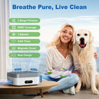 True HEPA Air Purifier 600 sq ft 3-Stage Filtration USB-C Silent 16dB Sleep Mode for Home Bedroom Pets Dust Pollen Smoke Desk Car Travel