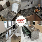 Marble Contact Paper Waterproof Self-Adhesive PET Film Heat Oil Resistant Glossy Vinyl Wrap for Kitchen Cabinets Bathroom Countertops Drawer Liner Furniture Decor White Black Marble 15.75x196.85 in