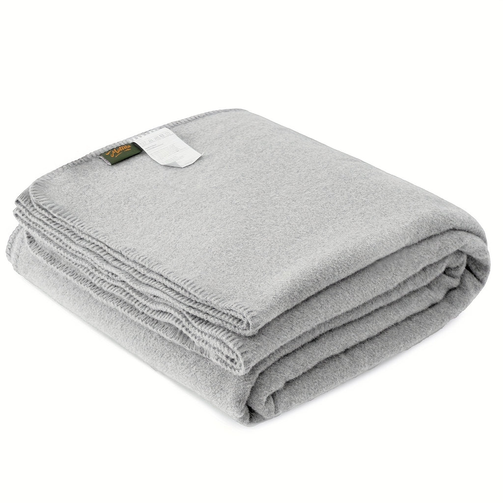 Merino Wool Blanket – Large 62”×86” Warm Thick Washable Throw | Sofa, Bed, Camping & Outdoor | 6 Colors | All Seasons