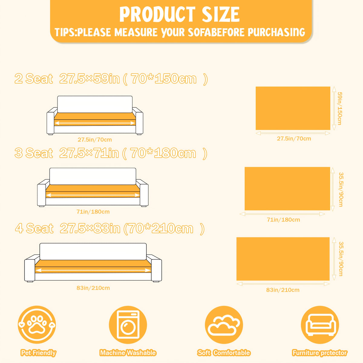 Corduroy Plush Sofa Cover 1pc – Thickened Non-Slip Washable Couch Slipcover for 2 3 4 Cushion Sofa & L-Shape Sectional, Soft Cozy Furniture Protector All Seasons, Christmas Home Decor