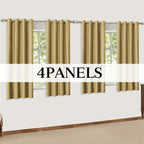 Velvet Grommet Curtains 4 Panels – Room Darkening Thermal Flannel Drapes for Living Room & Bedroom, Luxury Soft Window Panels, 52"W Multiple Lengths, Golden Hot Pink Champagne Taupe