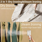 Handheld Garment Steamer 1200W – 10-Second Heat-Up, Horizontal & Vertical Steam, 70ml Refillable Tank, 20-Min Continuous Steam, Ceramic Nozzle, Compact Travel Steam Iron for Home Office Travel, Gray Red White Purple