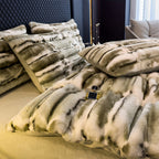 Faux Rabbit Fur Throw Blanket – Double Layer, Thick & Warm, Fluffy Luxury Blanket in Gradient Colors | 3 Sizes: 40x60, 60x80 & 90x108 Inch | Cozy for Sofa, Bedroom & Living Room | Perfect Winter Gift