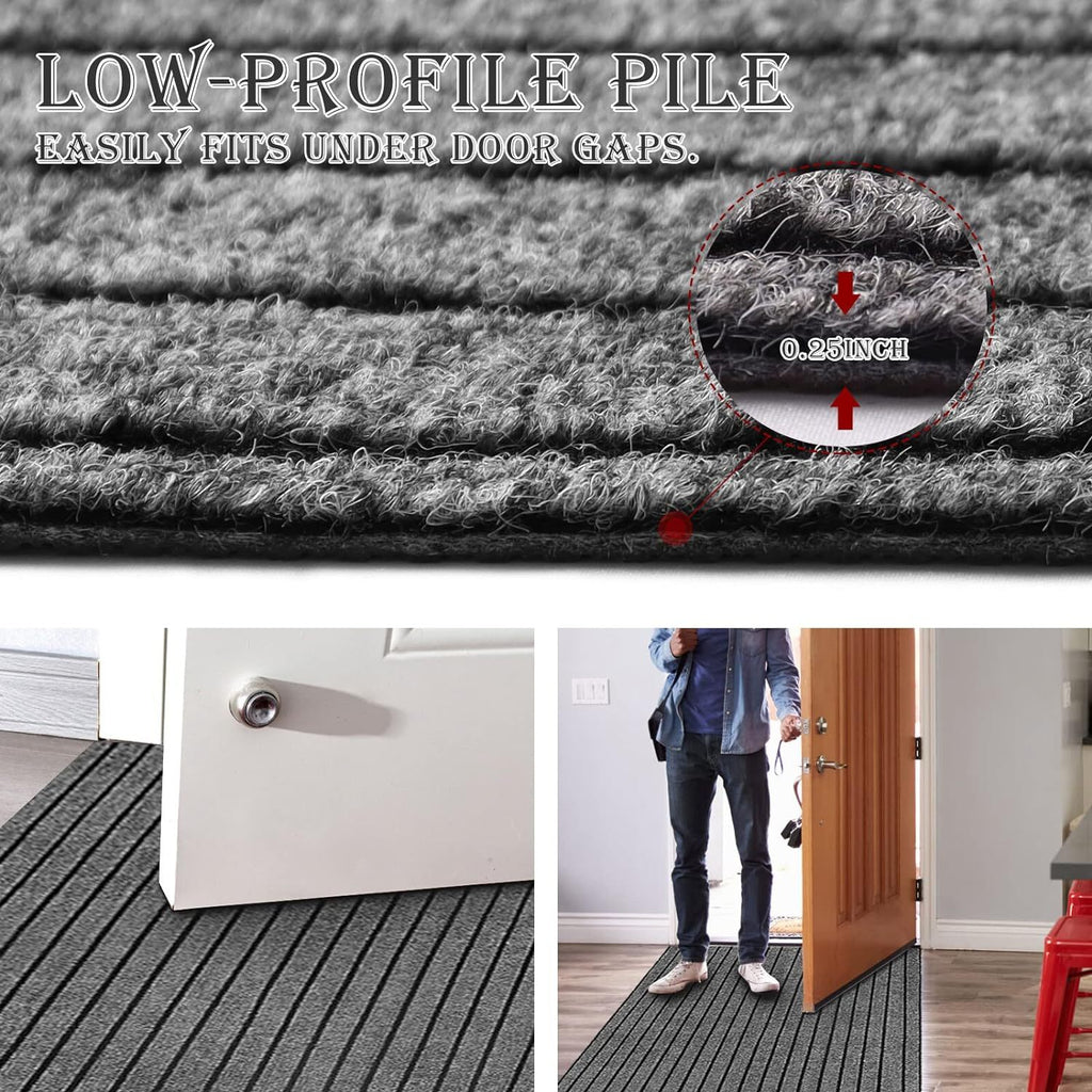 Runner Rug for Hallway Entryway Kitchen – Indoor Outdoor Non-Slip Rubber Backing, 200+ Custom Sizes, 8 Colors, Stain Resistant Low Pile Carpet Runner