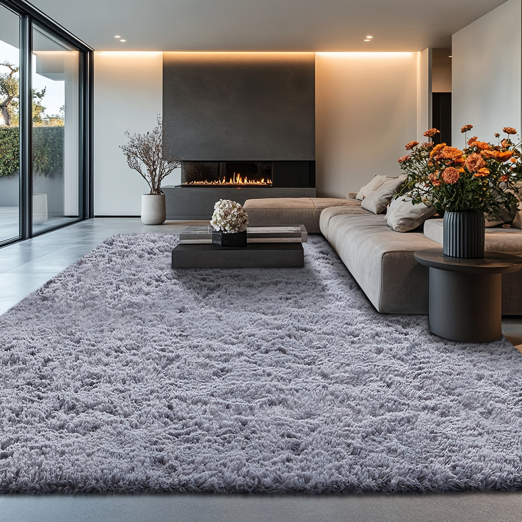 Velvet Shag Area Rug with Non-Slip Backing – Super Soft Plush Indoor Carpet for Living Room, Bedroom & Kitchen, Tie-Dye & Solid Colors, 5 Sizes