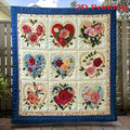 Heart Floral Print Flannel Throw Blanket Ultra Soft 2D Print All Season Comfort for Sofa Home Office Car Travel Birthday Holiday Gift 5 Sizes