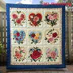 Heart Floral Print Flannel Throw Blanket Ultra Soft 2D Print All Season Comfort for Sofa Home Office Car Travel Birthday Holiday Gift 5 Sizes
