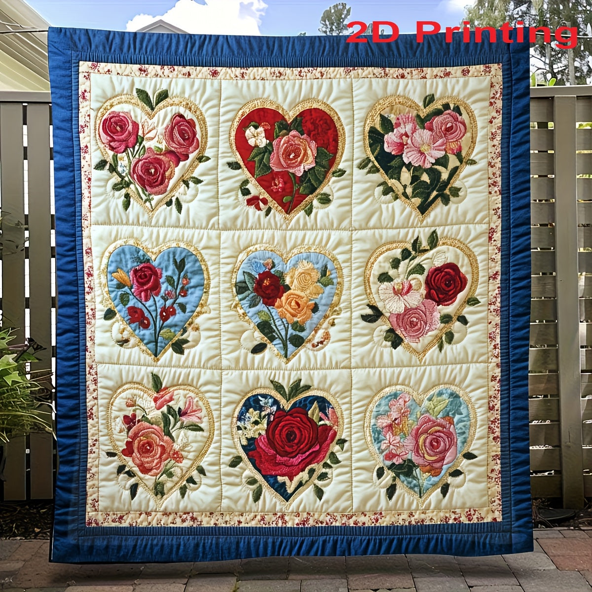 Heart Floral Print Flannel Throw Blanket Ultra Soft 2D Print All Season Comfort for Sofa Home Office Car Travel Birthday Holiday Gift 5 Sizes