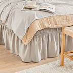 Elastic Wrap Around Bed Skirt No-Lift, 15 Inch Drop Microfiber Dust Ruffle, 30 Fade-Resistant Colors, Machine Washable, Twin Full Queen King Size