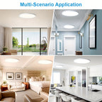 LED Flush Mount Ceiling Light 12 Inch 5CCT Dimmable – 22W 2400LM Modern Round Flat Panel Light for Bedroom, Living Room & Dining Room, 2/4/6 Pack