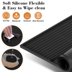 Silicone Coffee Mat with Raised Edges 2-in-1 Coffee Bar Mat and Dish Drying Mat - Countertop Protector for Coffee Machine, Espresso Maker & Kitchen Counter, 23.6 x 15.7 Inch