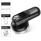 Rechargeable Lint Remover Fabric Shaver with Digital Display & Safety Lock – 6-Leaf Blades, 3-Speed Defuzzer for Clothes, Sweaters, Sofa & Blankets
