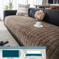 Bohemian Soft Flannel Sofa Cushion Cover – Non-Slip Machine Washable Couch Cushion Cover for 2/3/4-Seater Sofas, Plush Solid Color Living Room Bedroom Office Home Decor