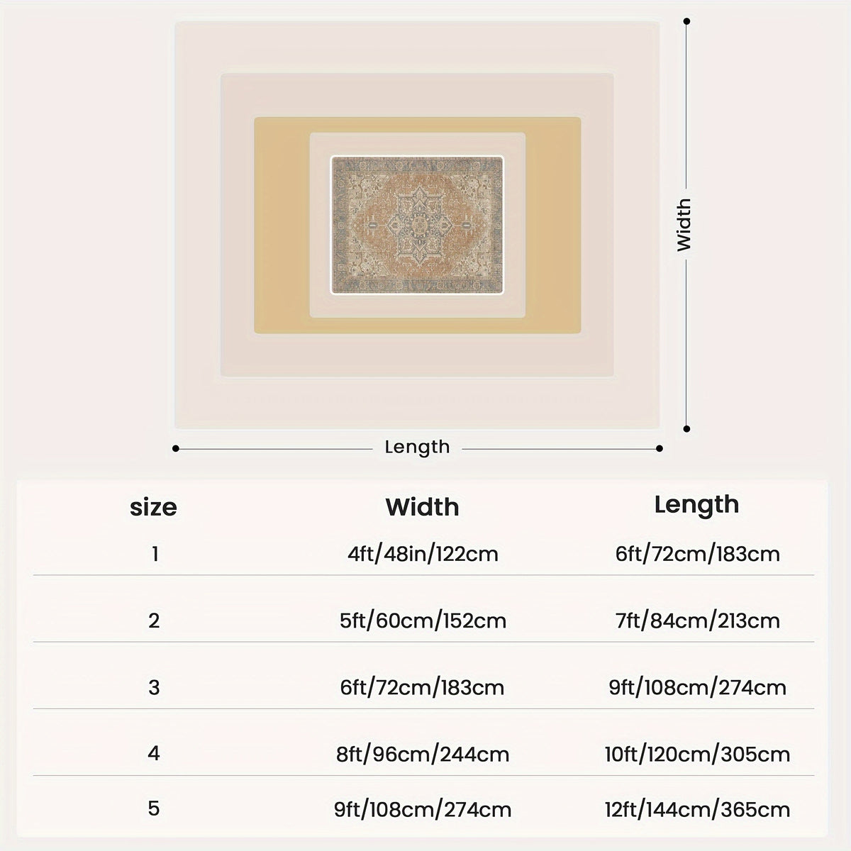 Terracotta Oriental Area Rug – Low Pile, Soft Texture, Non-Slip, Washable | Vintage Russet Boho Style | Bedroom, Living Room & Dining | 2 Sizes | Nuvia Haven