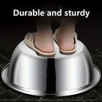 Stainless Steel Mixing Bowl Large 15.75", 304 Stainless Footed Salad Bowl, Rust-Resistant Vegetable & Fruit Washing Basin, Soaking Tub & Dish Pan for Home Kitchen, Easy to Clean, Great Father's Gift