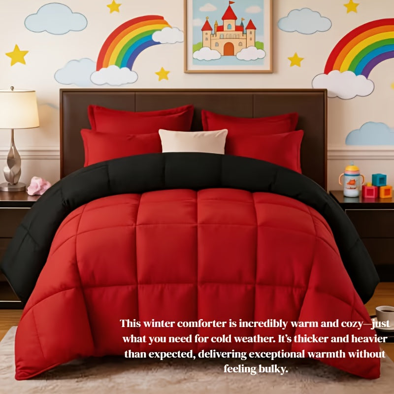 All Season Comforter Set with Pillowcases 2-3 Piece – Soft Fluffy Lightweight Bedding for Kids Dorm Apartment, 29 Colors Including Two-Tone, Twin Queen King Size