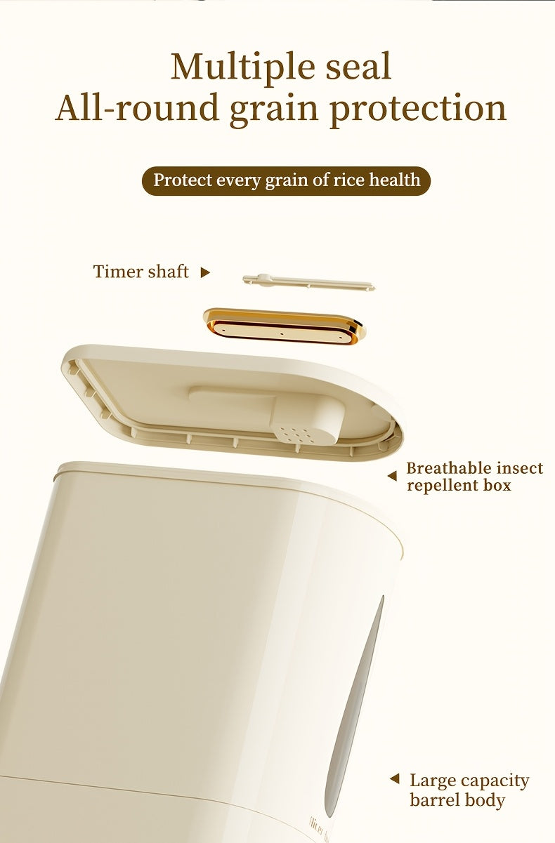 Large Capacity Rice Dispenser & Sealed Storage Box – Press-Type Measuring Cup, Moisture-Proof & Insect-Proof, for Rice, Flour, Coffee Beans, Legumes & Pet Food – 11LB & 22LB Options