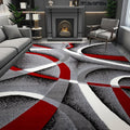 Christmas Area Rug Abstract Geometric Non-Slip Machine Washable – Holiday Decor Accent Rug for Living Room, Bedroom, Kitchen, Dining Room & Outdoor