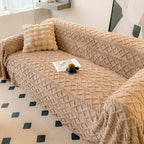 Jacquard Shu Velveteen Sofa Throw Cover 1pc Soft Plush Couch Slipcover Protector – Pet Friendly, Machine Washable, Fits Armchair to 4-Seater Sofa, Modern Home Decor Furniture Cover