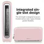 Ultra-Slim 2-Slice Toaster 750W, Wide Slot for Bread Bagels & Waffles, 6 Browning Levels, Cancel Reheat & Defrost, Auto Pop-Up, Removable Crumb Tray – 5 Colors
