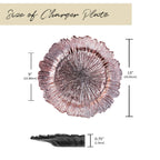 Charger Plates Set of 24 – 13 Inch Floral Reef Decorative Dinnerware for Wedding Party Table Setting Silver Gold Rose Gold Red