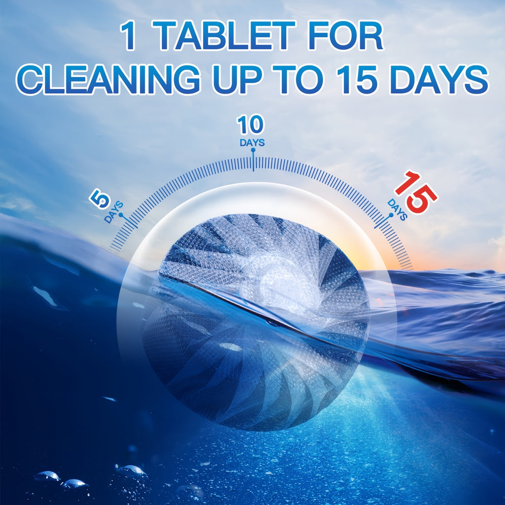 Toilet Bowl Cleaner Tablets 30-Pack – Automatic Sustained-Release Formula, Removes Limescale, Rust & Odors, 15-Day Protection Per Tablet, Safe for Septic, RV & Home Bathrooms