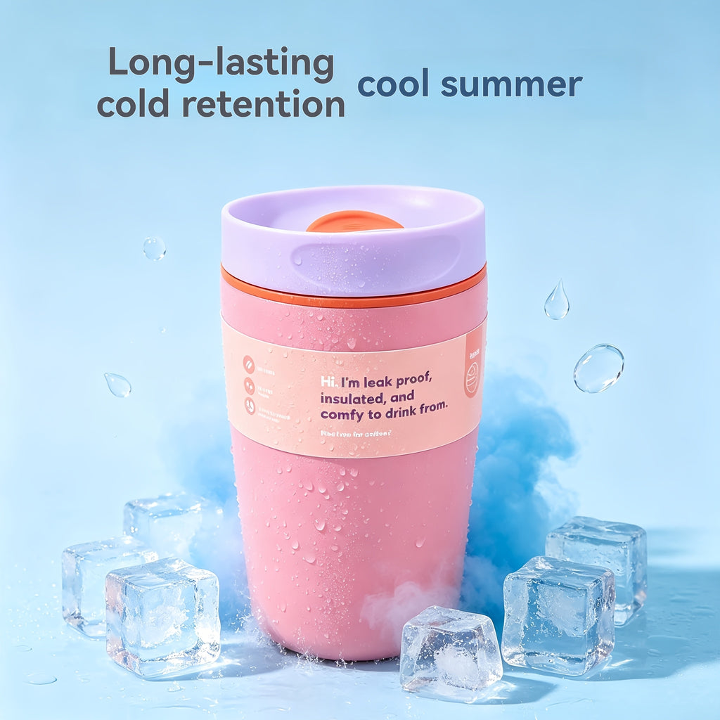 Vacuum Insulated Coffee Travel Cup 350ml 11.83oz - 304 Stainless Steel Double-Wall Flask with Push Lid & Direct Drinking Spout for Office, Travel & Outdoor, 4 Colors